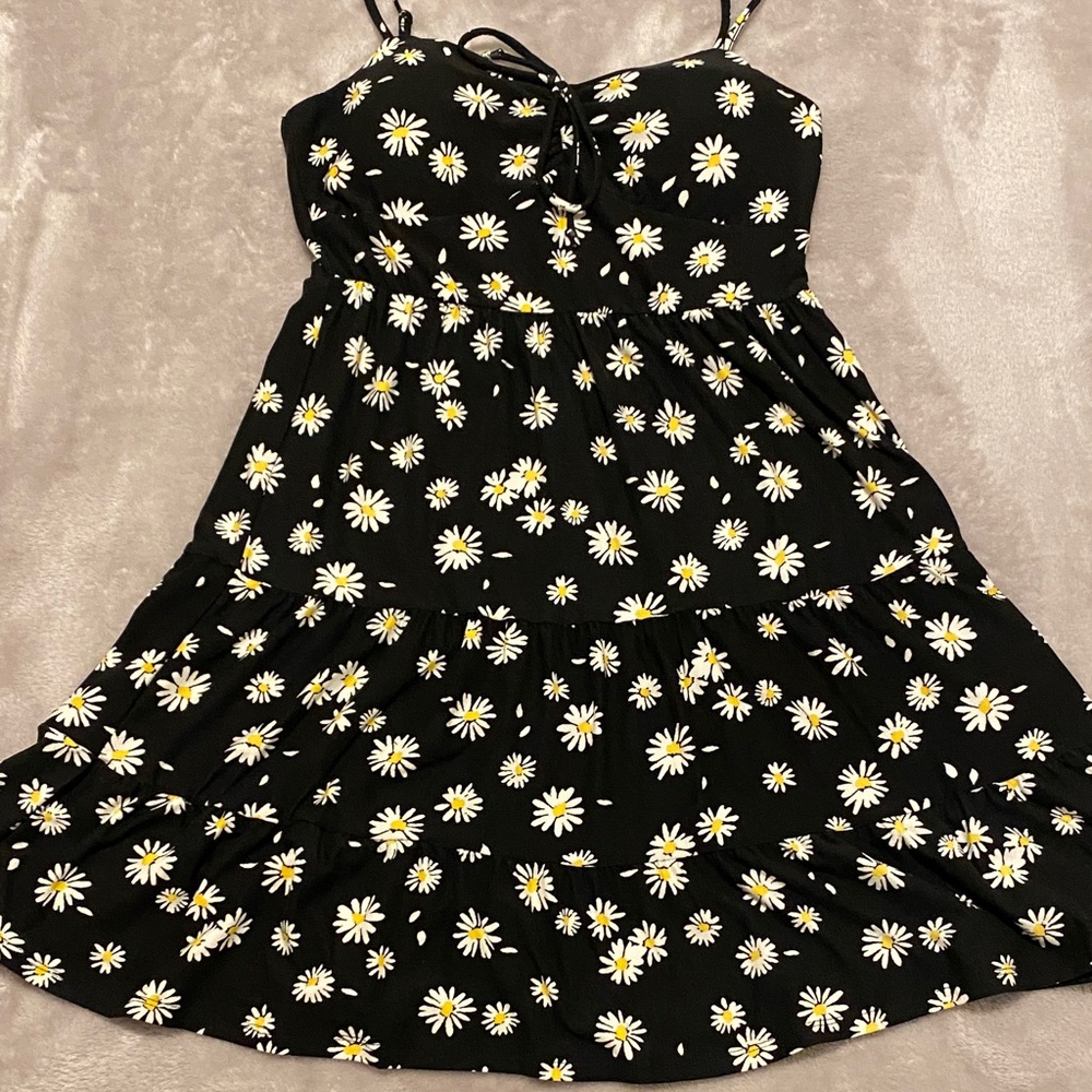No Boundaries Black Floral Mini Dress